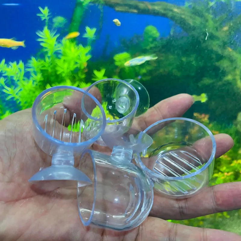 Acrylic Aquatic Plant Cup Suction Holder Aquarium Fish Tank Pot