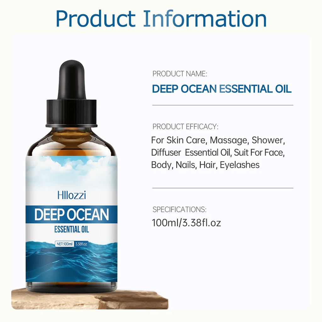 DEEP OCEAN ESSENTIAL OIL a high-quality moisturizing nourishing massage oil with a refreshing scent, suitable for all skin types Zpaxo