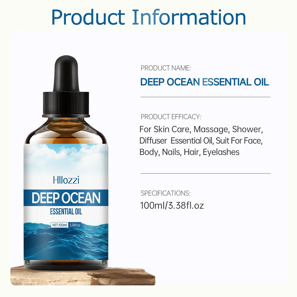 DEEP OCEAN ESSENTIAL OIL a high-quality moisturizing nourishing massage oil with a refreshing scent, suitable for all skin types Zpaxo