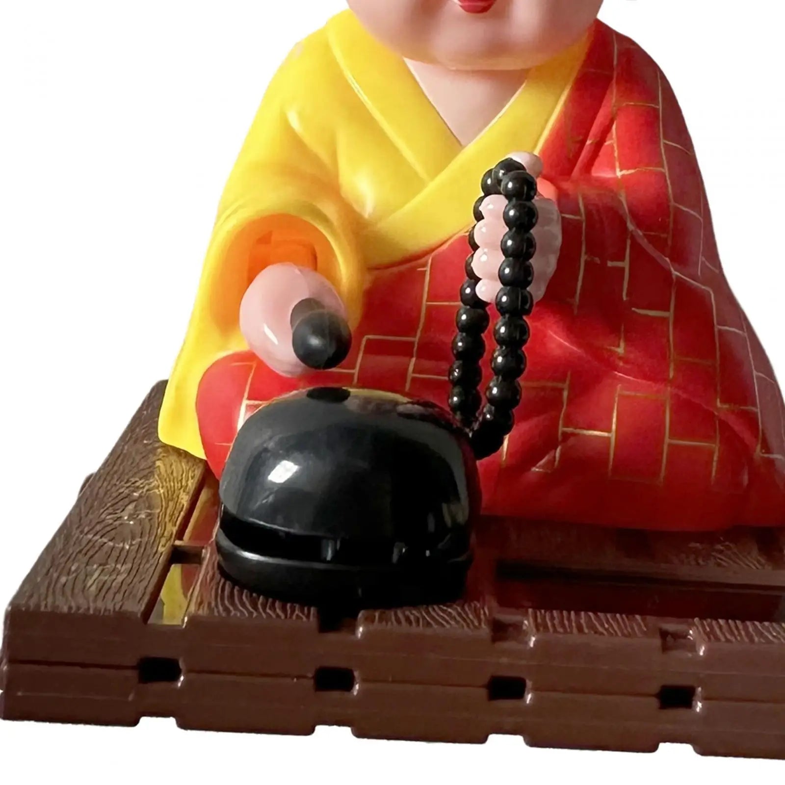 Solar Powered Bobble Shaking Head Dancing Toy Buddhist Monk Doll Figurines Statues Car Dash Board Decorations Zpaxo