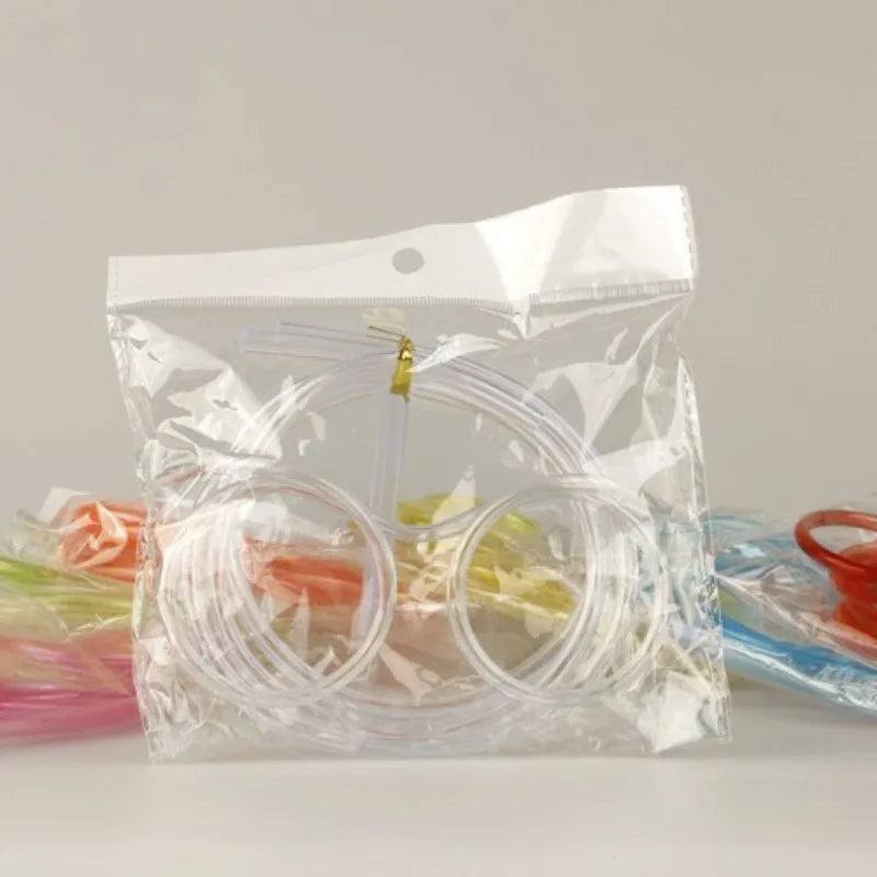 5PCS Fun and Whimsical Children's Glasses Drinking Straws, Flexible Eye Straws, Creative Art, DIY Styling Straws Zpaxo