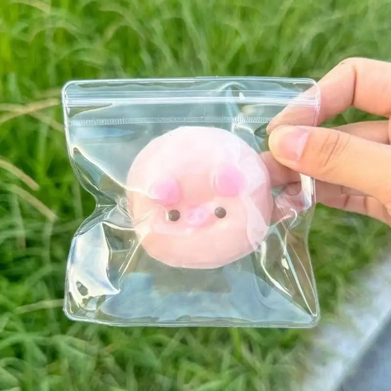 ▶1Pcs Cute Pink Pig Sensory Toy Stress Relief Fidget For Autism And Anxiety Sticky Slow Rising Squeeze Toy For Adults Children Zpaxo Pink