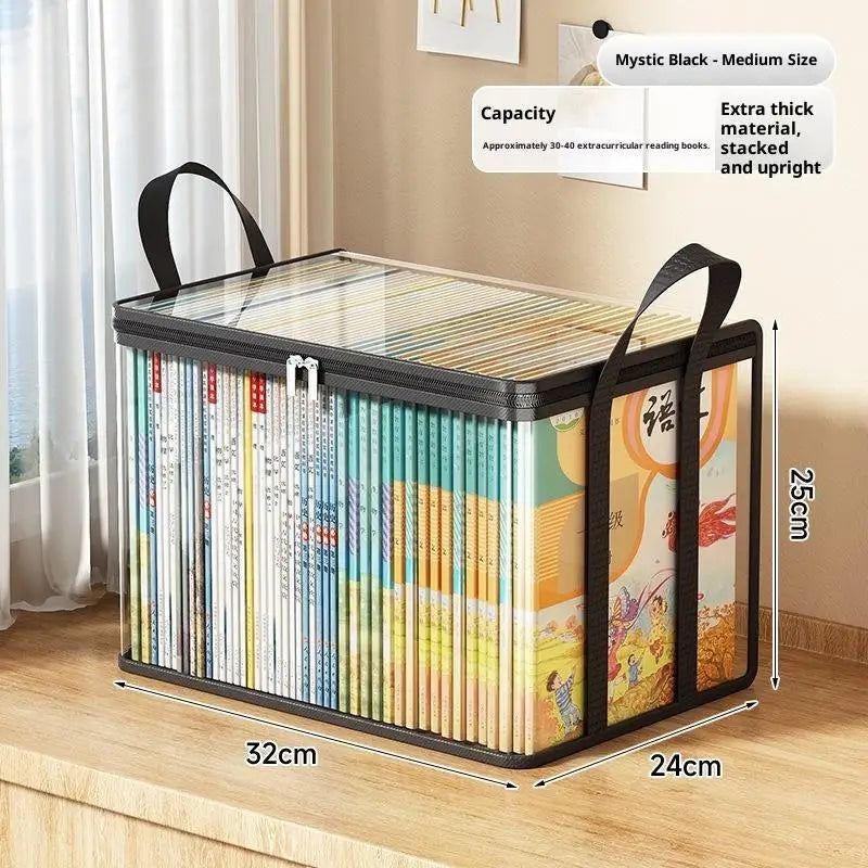 CMClear PVC Storage Box Flip-top Lid View Window Multi-use Organizer Zpaxo M Black