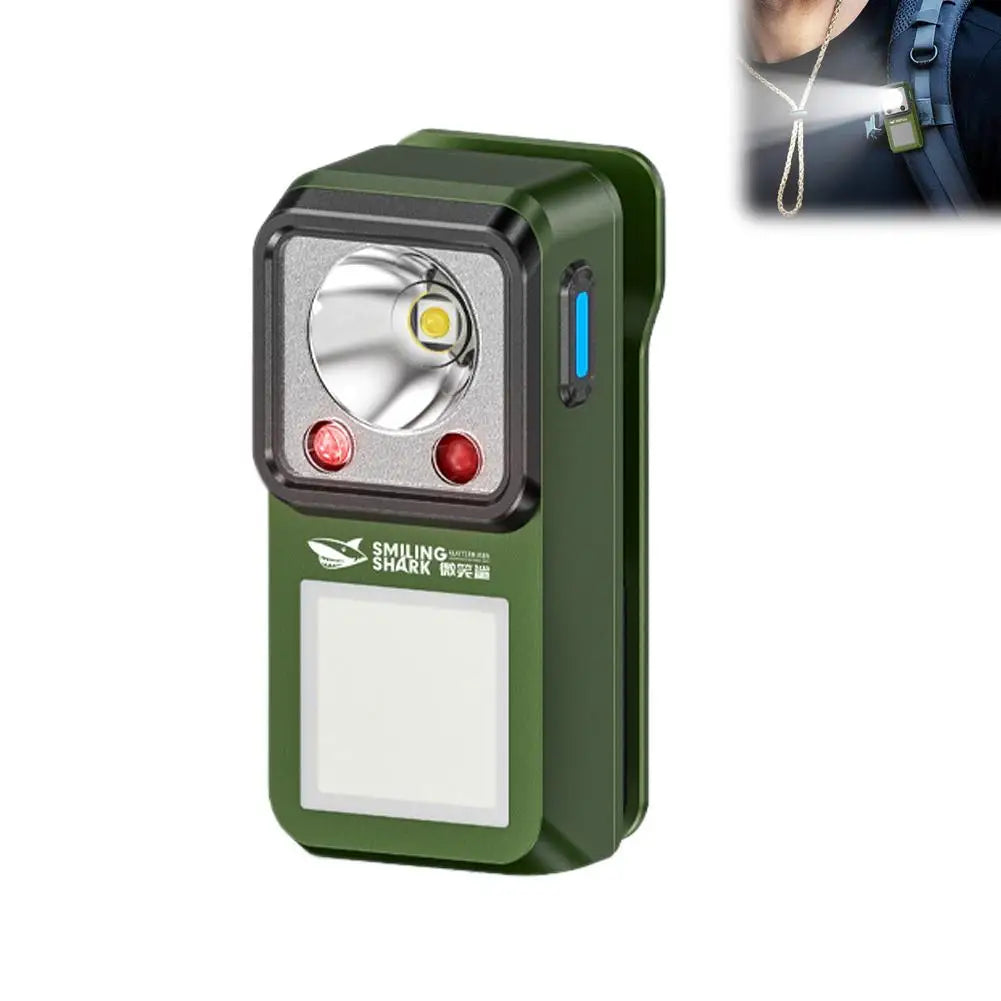 LED Magnetic Clip-On Rechargeable Flashlight | 6 Modes IPX4 LED Clamp Flashlight Zpaxo GREEN