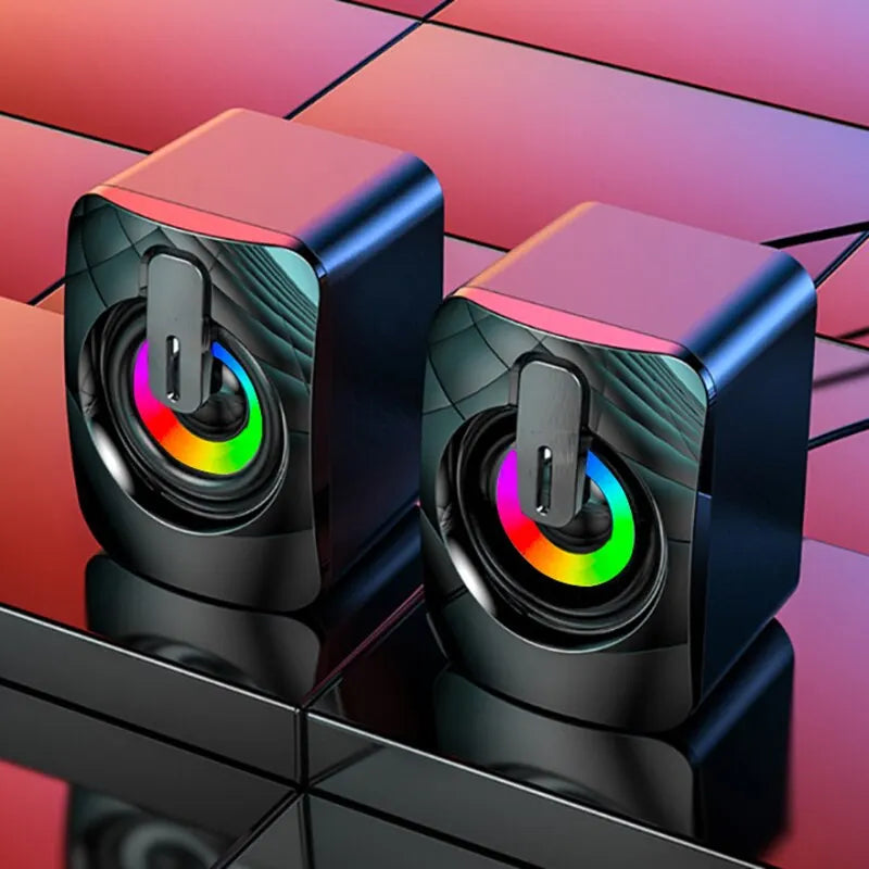 A2 Mini Computer Speakers Sound Box HIFI Stereo Microphone USB Wired