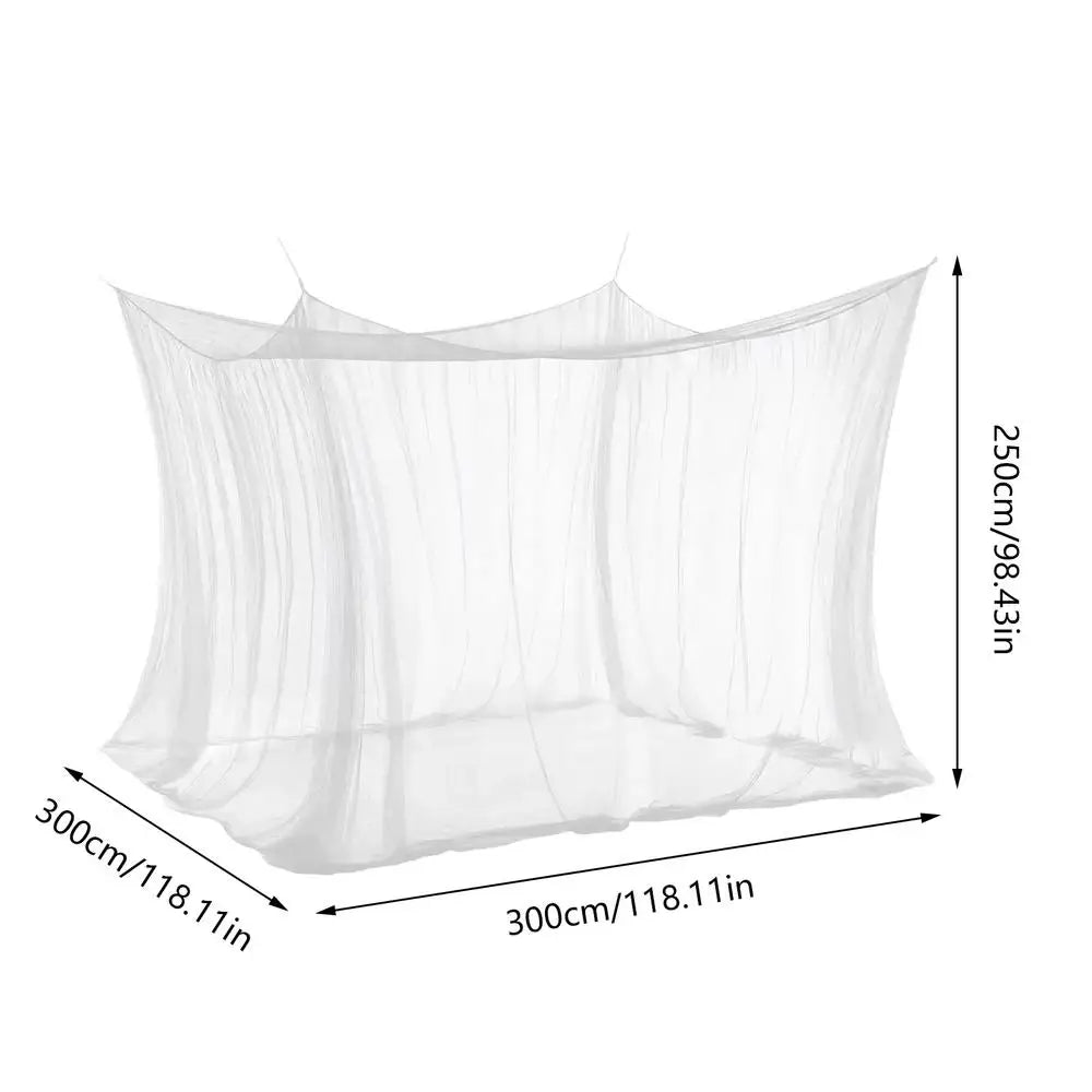 Four-Door Square Mosquito Canopy Net – Bed, Patio & Camping Mosquito Canopy Net Zpaxo White