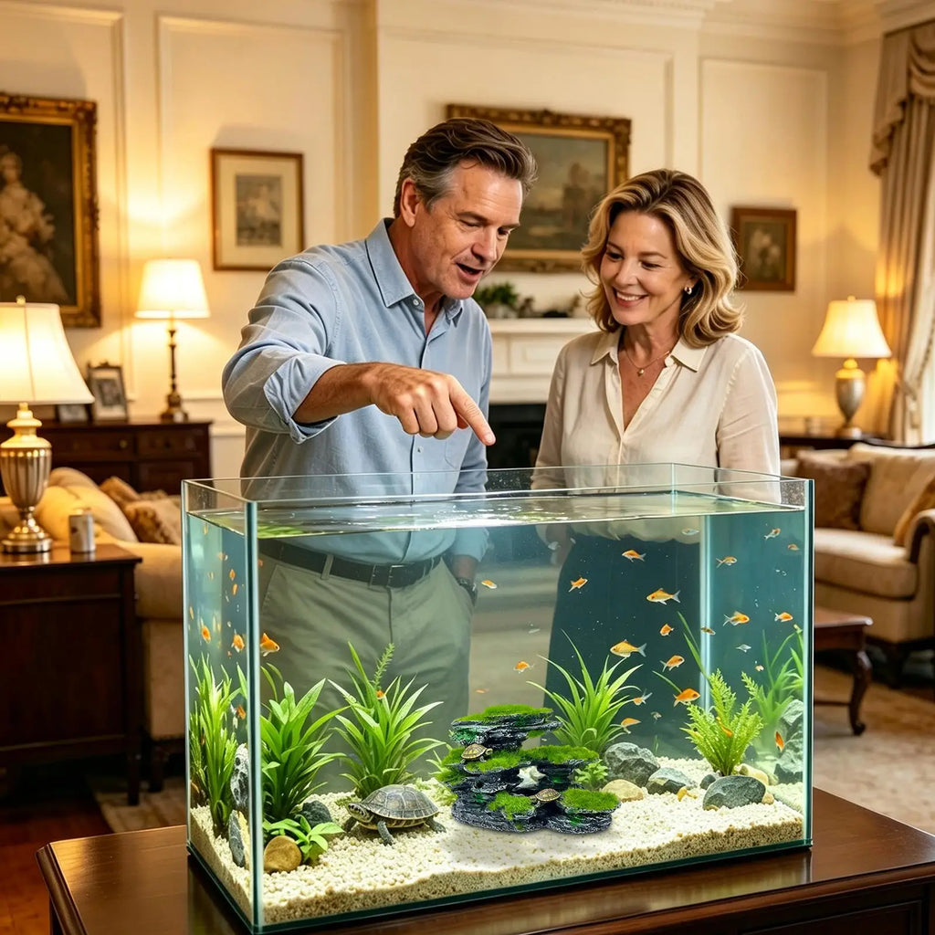 Aquarium Decor Resin Realistic Landscaping Anti-slip Mountain View