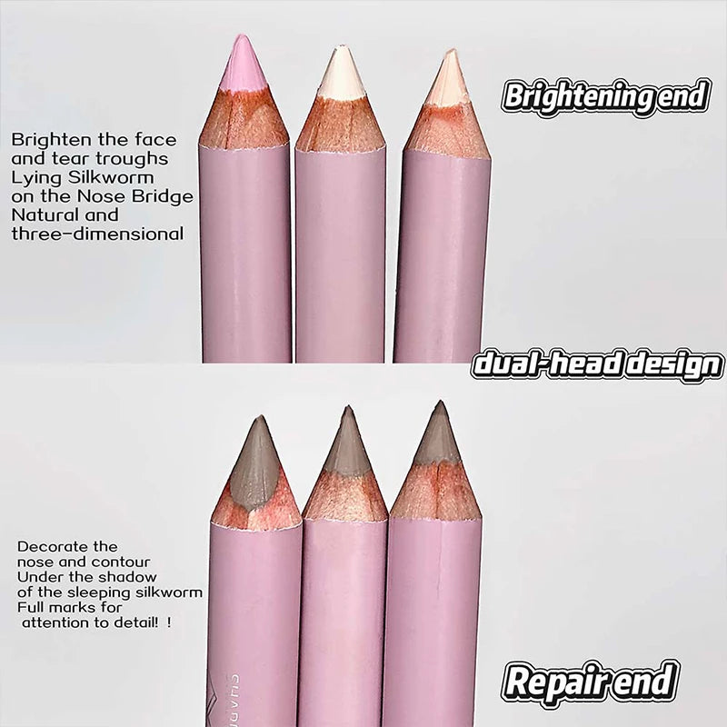 Double-headed Nose Shadow Contour Pen Lighten Tear Hole Natural Touch Zpaxo