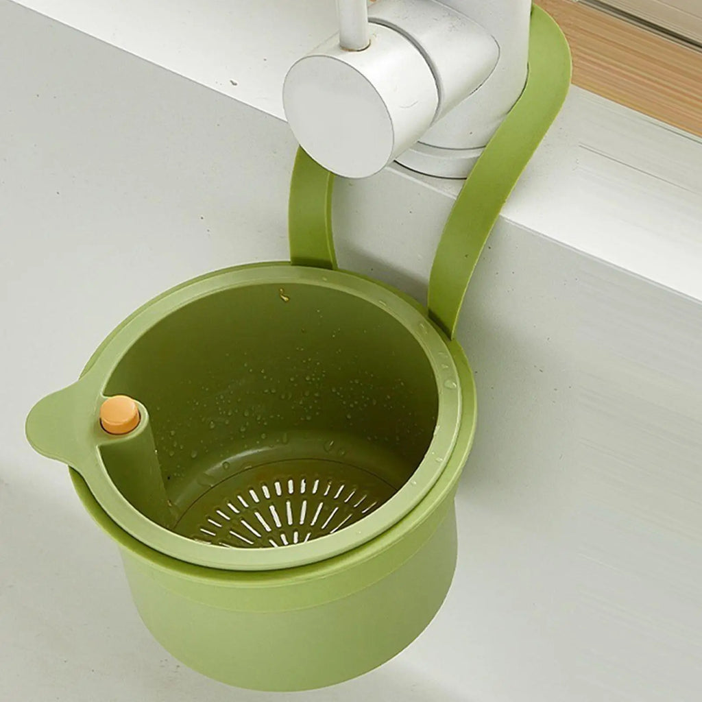 Sink Strainer Basket Press Automatic Dumping Fruit Vegetable Leftover