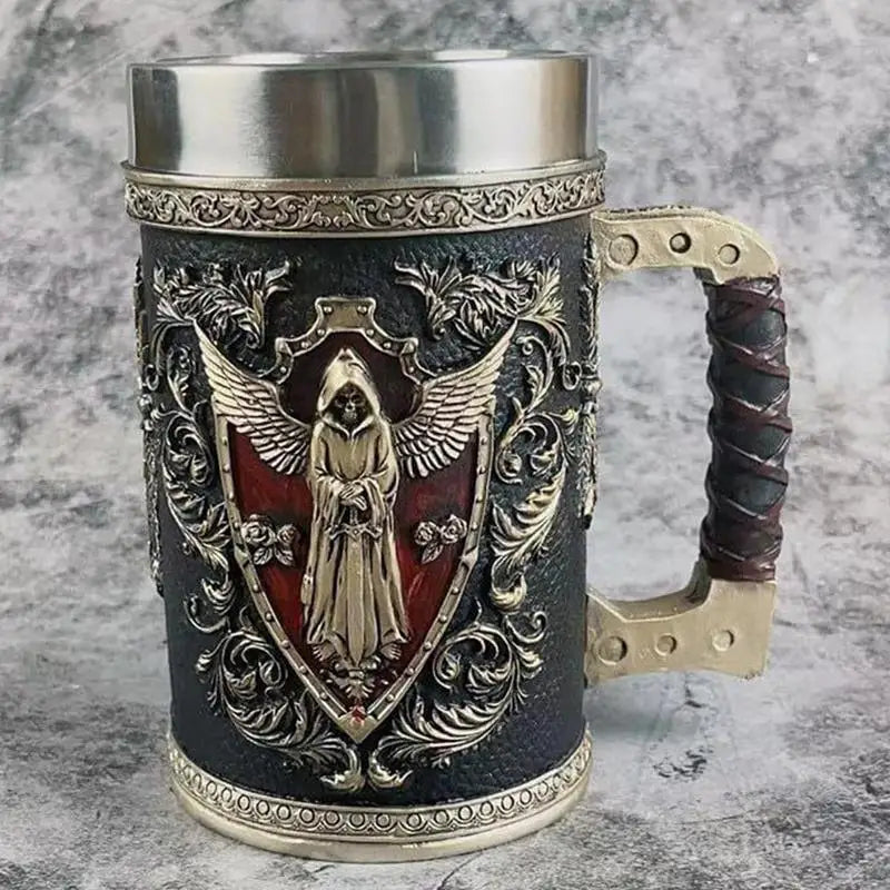 Skull Mug Collection Stainless Steel Insert Resin Beer Danegeld