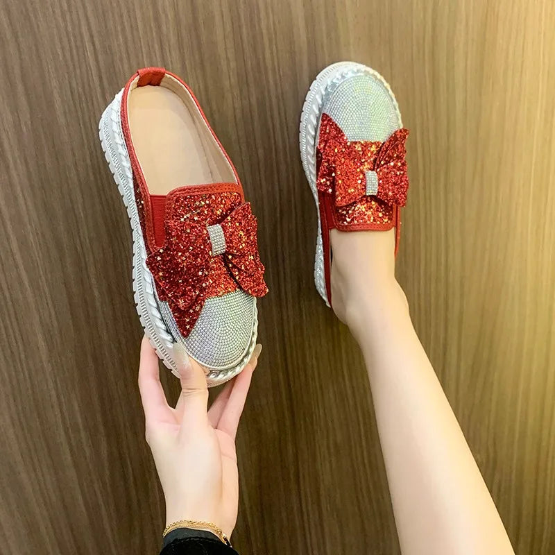 Women's Rhinestone Luxury Flats Slippers 2026 Fashion Slip-on Crystal Zpaxo