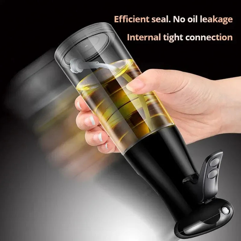1PCS Black Transparent Kitchen Oil Bottle Cooking Oil Spray Olive Oil Bottle Fitness Barbecue Spray Oil Dispenser Household Zpaxo