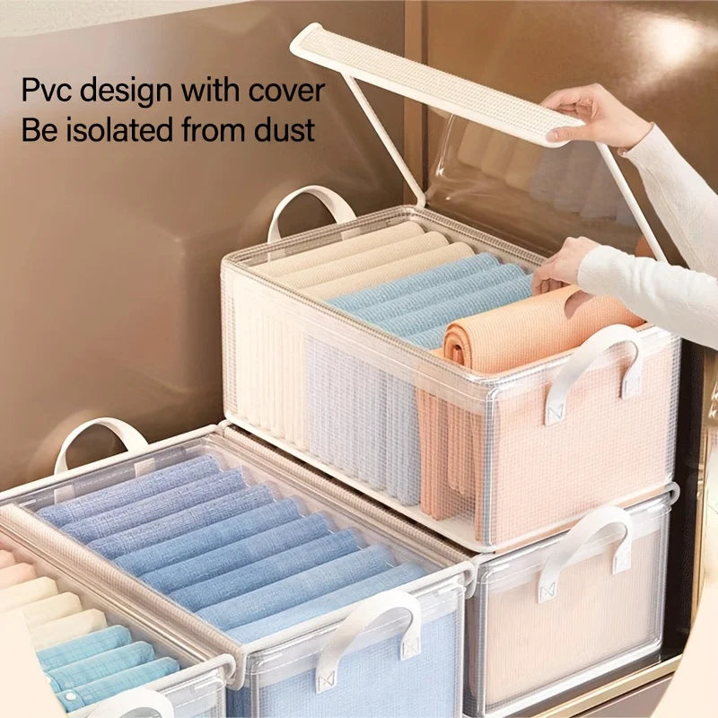 Foldable PVC Storage Box Large Capacity Dustproof Organizer Clothes