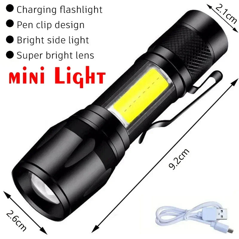 KDULIT Rechargeable LED Tactical Flashlight – Type-C Torch