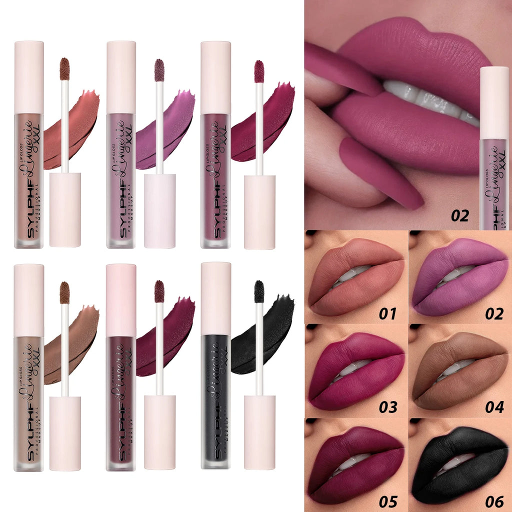 Matte Velvet Lip Gloss Waterproof 24 Hours Silky Texture Non Stick