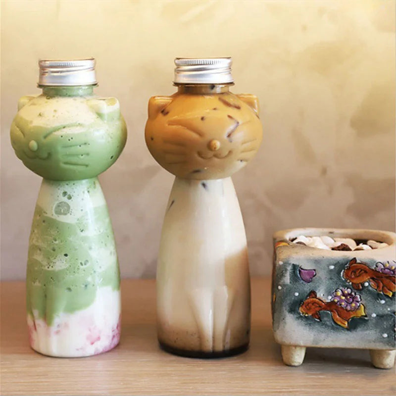 Cat Shaped Water Bottle 12/17oz – Cute BPA-Free Portable Cup