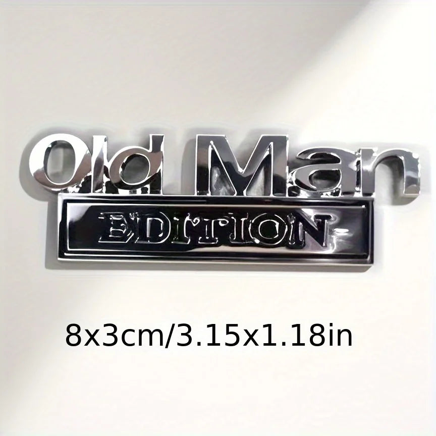 Old Man Edition 3D Emblem Sticker Badge Fender Funny Decals Car Truck