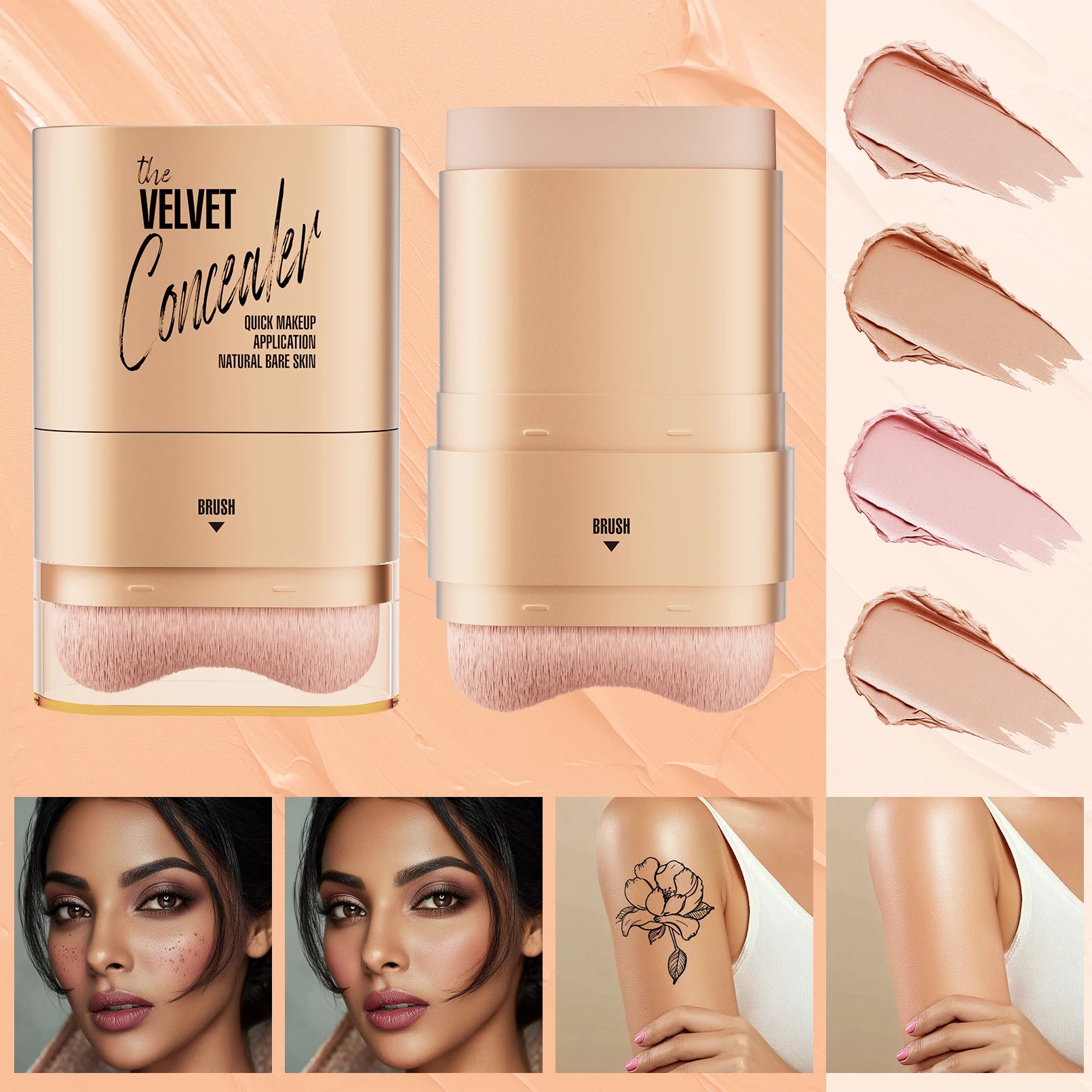 4-Color Concealer Palette – Waterproof, Full Coverage Contour Concealer Palette Zpaxo