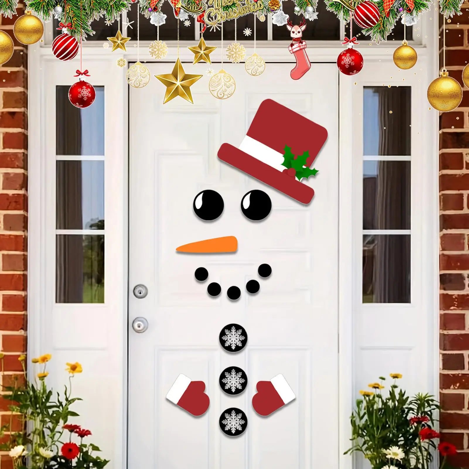 Fridge Stickers Door Decals Christmas Decorations Funny Home Decor