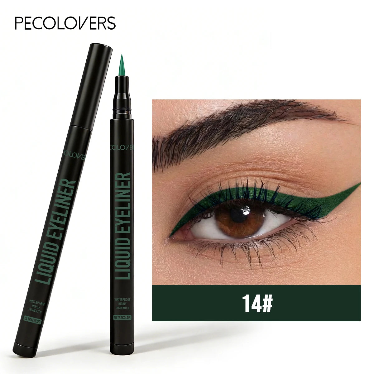 Green Liquid Eyeliner Long-lasting Fast-dry Smooth Application Eye Zpaxo 14