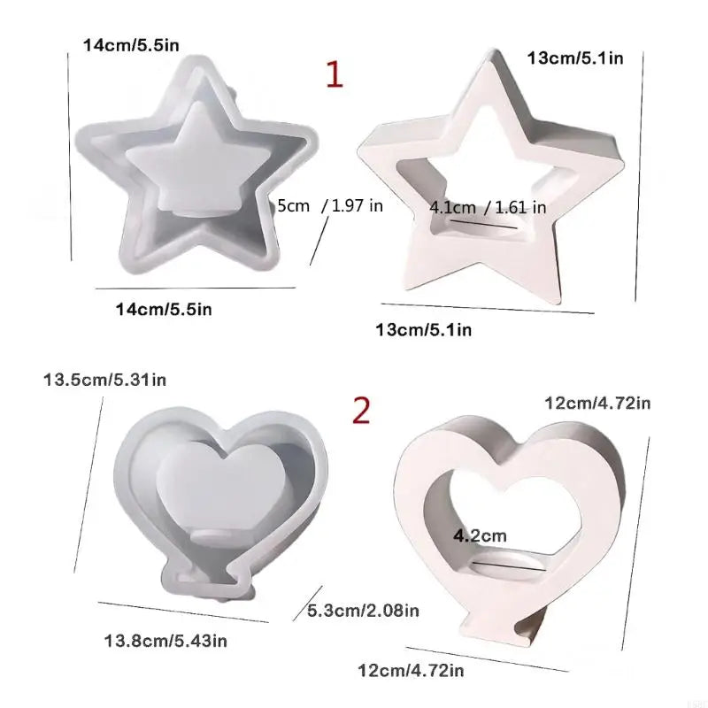 Hollowed Heart Silicone Holder Mold Easy Demolding Tealight Molds