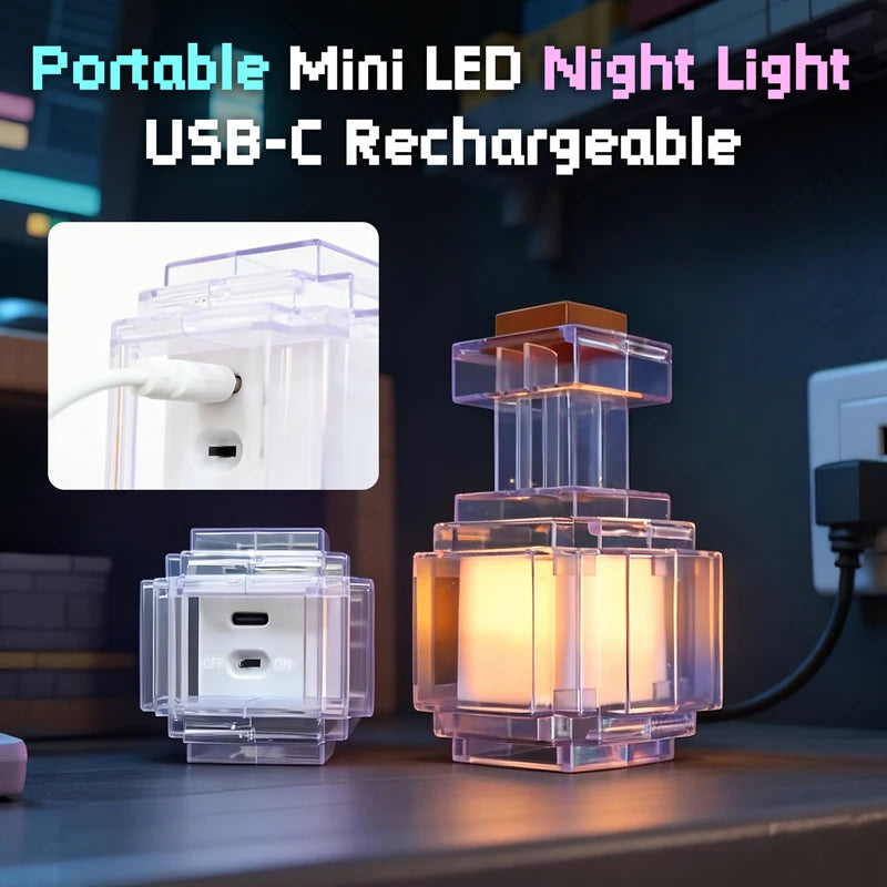 Rechargeable Night Light Mini 7 Liquid Medicine Bottle Pixel Wind