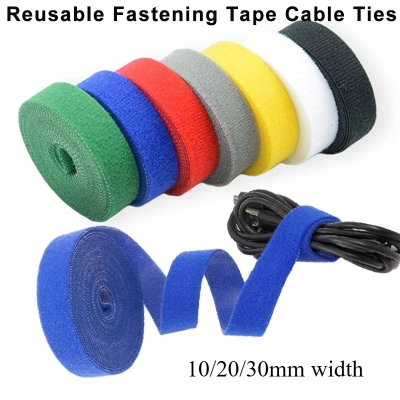 Width 5M Roll Fastening Tape Cable Ties Reusable Double Side Self Zpaxo