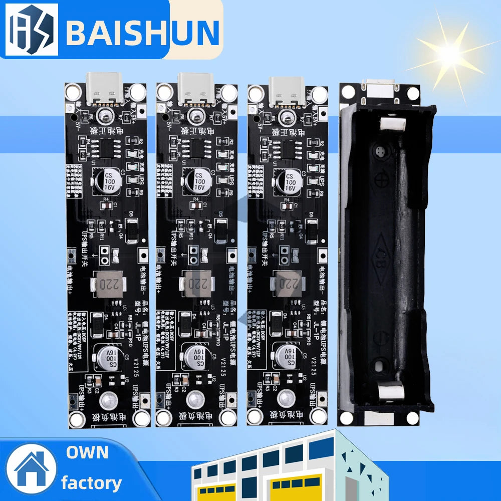 18650 UPS Power Supply Module 5V 9V 12V 1A Synchronous Boost Zpaxo