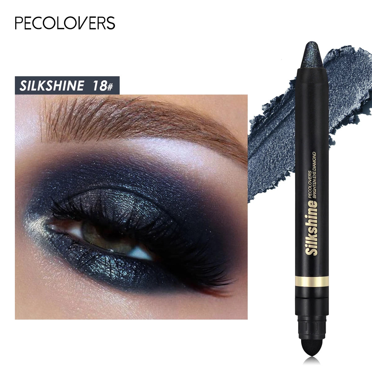 Smoky Eyeshadow Pencil Stick Waterproof Pearlescent Metallic Glitter Eye Shadow Highlighter Pen Makeup Tool Zpaxo 18