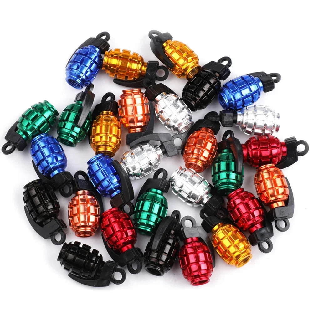 4-Pack Colorful Aluminum Tire Valve Stem Caps – Universal Fit