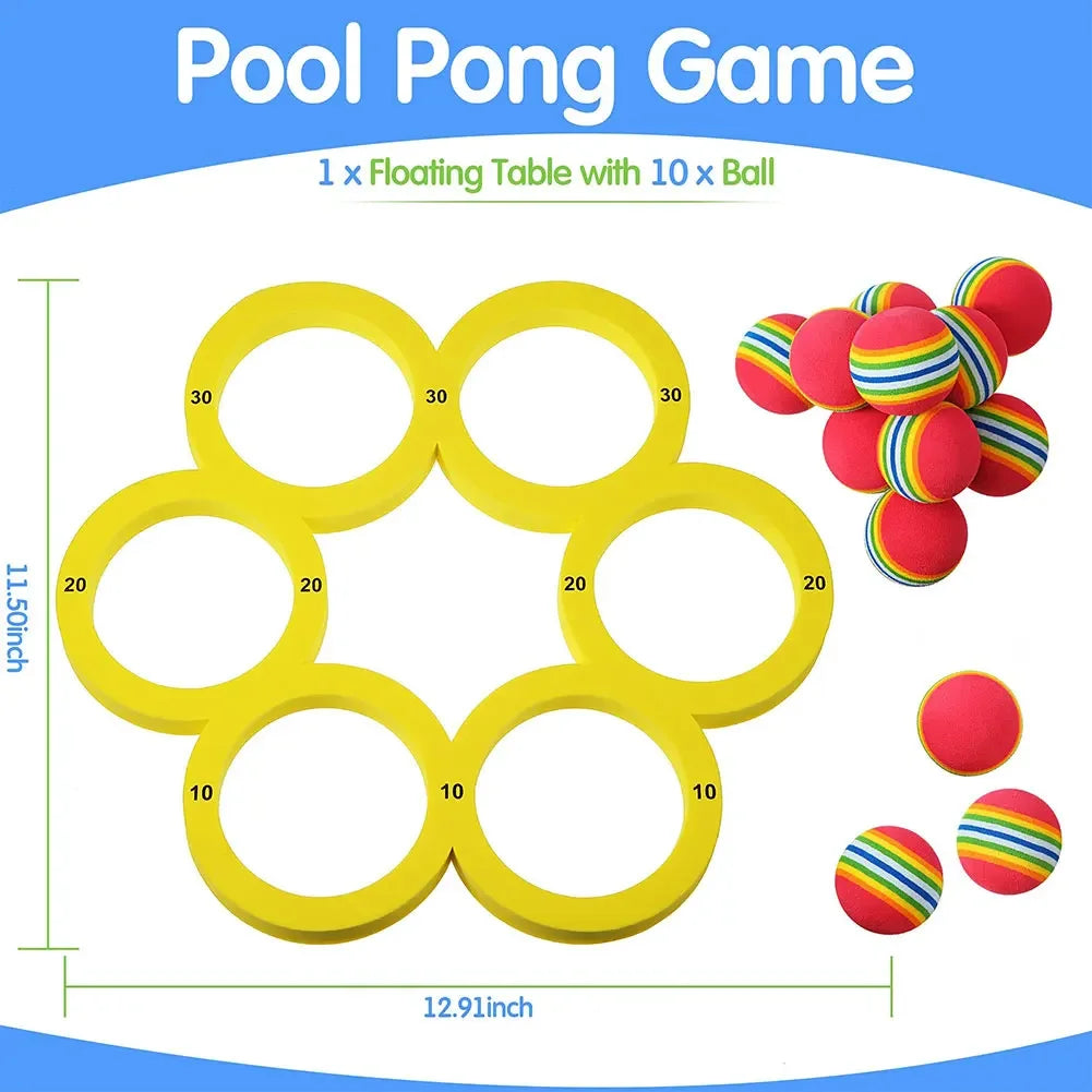 Fun Splash Water Sports Floating Pool Game Toy 10 Rainbow Balls