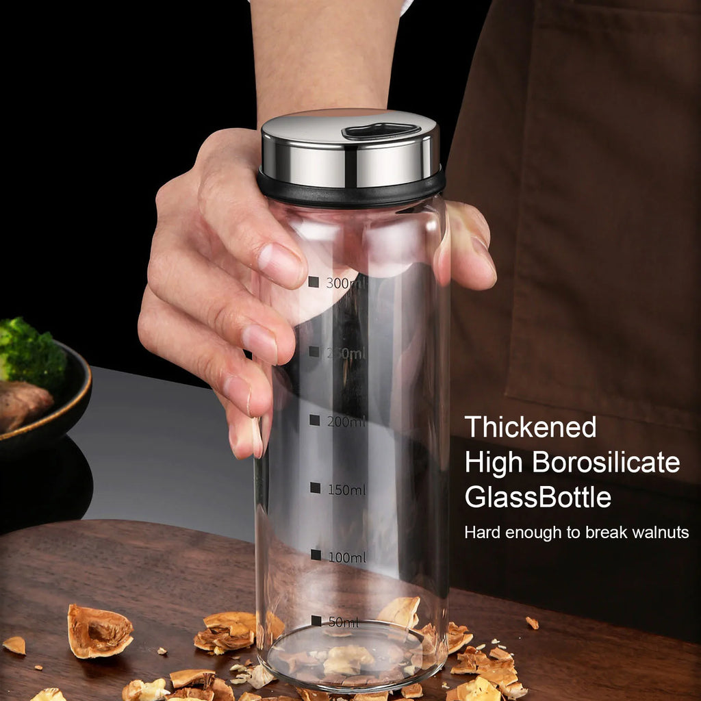 150mL 200mL 300mL Glass Seasoning Jar Spice Jars Kitchen Chili Pepper Powder Sprinkling Jar Barbecue Salt Shaker Container Zpaxo