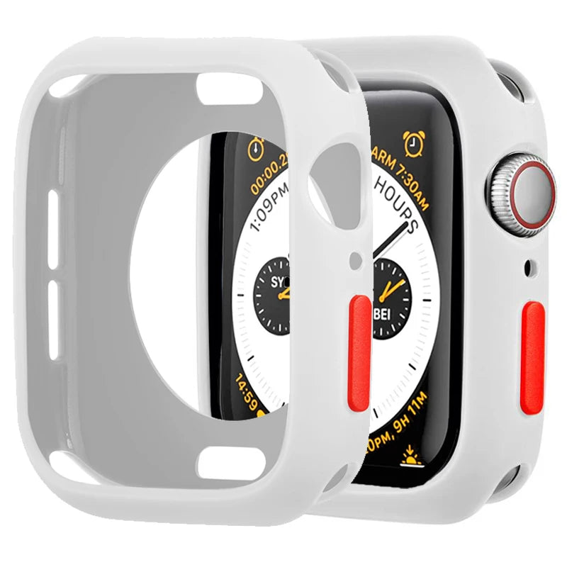 Silicone Case For Apple Watch 9 8 7 6 5 4 se 45mm 41mm 44mm 40mm 42mm 38mm Protection Shell Cover for iWatch Series Ultra 2 49mm Zpaxo