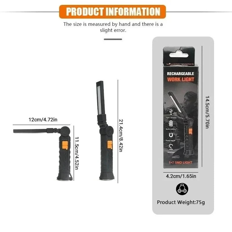 Portable COB LED Work Light – Magnetic, Rechargeable, Waterproof LED Work Light Zpaxo