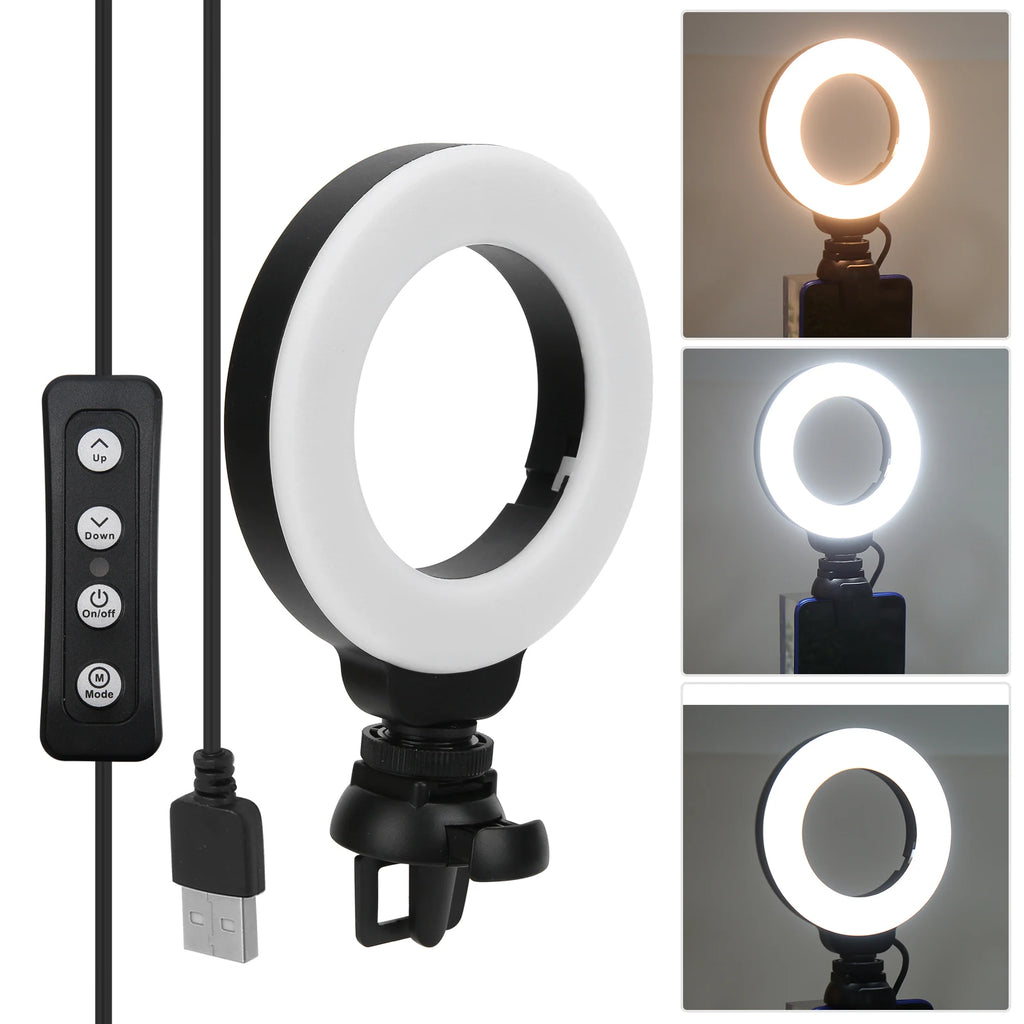 LED Dimmable Light Selfie Fill Clip Live Video Laptop Tablet