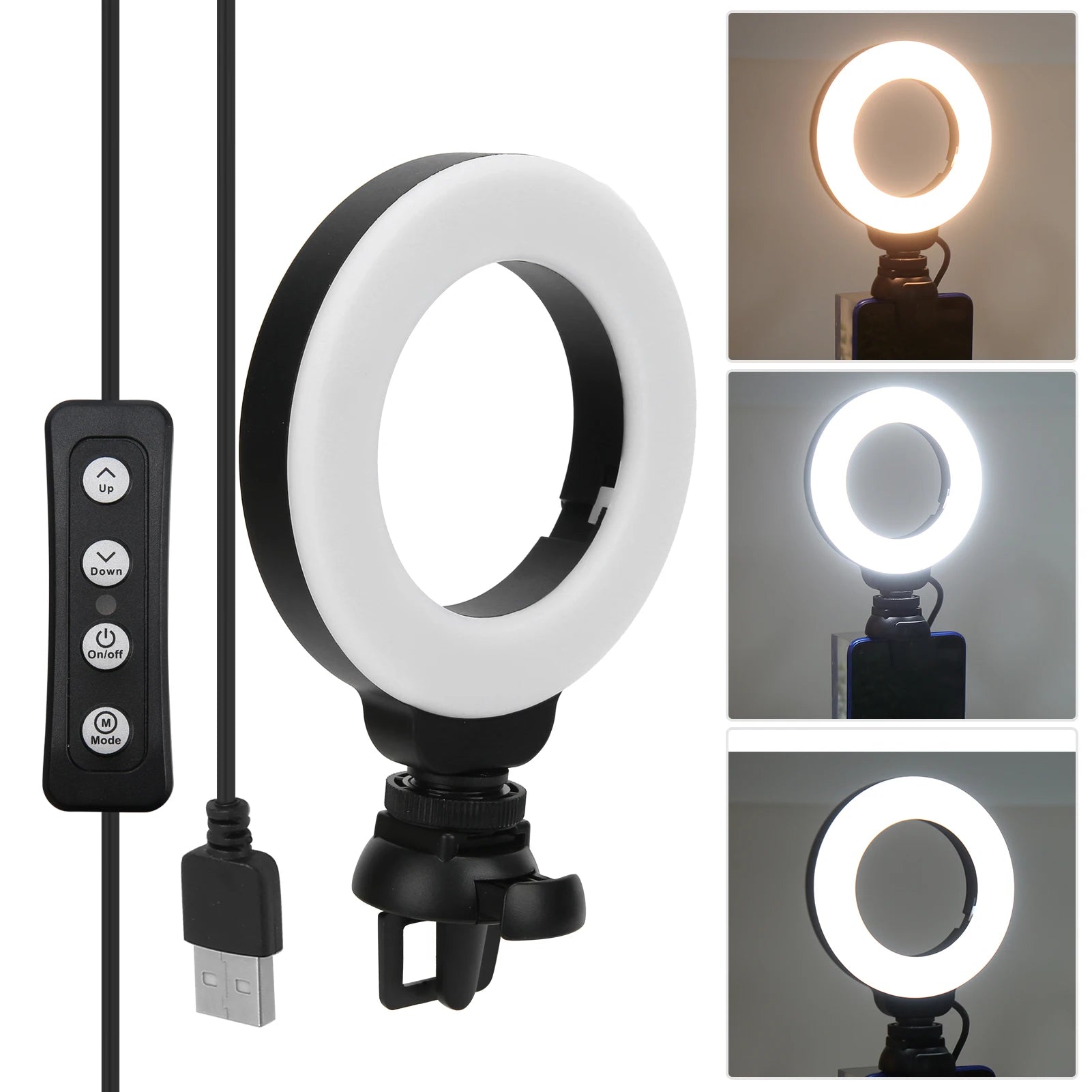 LED Dimmable Light Selfie Fill Clip Live Video Laptop Tablet