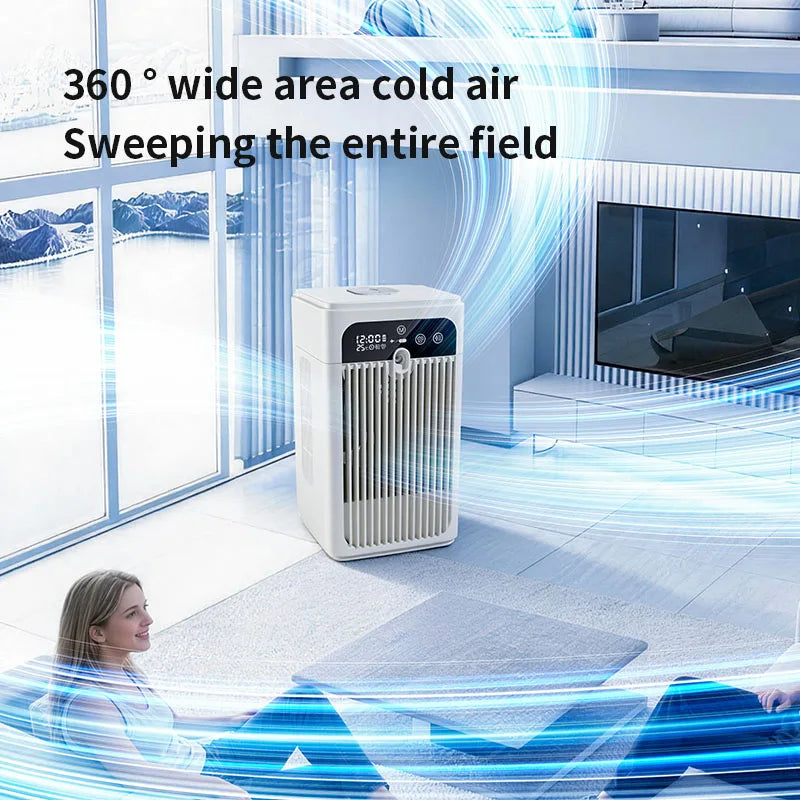 portable mist fan, spray cooling fan, rechargeable humidifier fan, digital display travel mist fan, safety lock portable fan Zpaxo