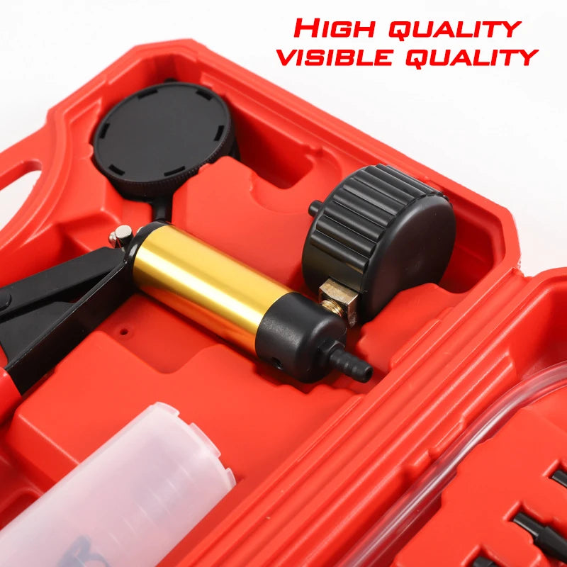 2-in-1 Vacuum & Pressure Hand Pump Tester for Auto Brake Fluid Drain, Includes Sturdy Aluminum Manometer and Suction Pistol Zpaxo