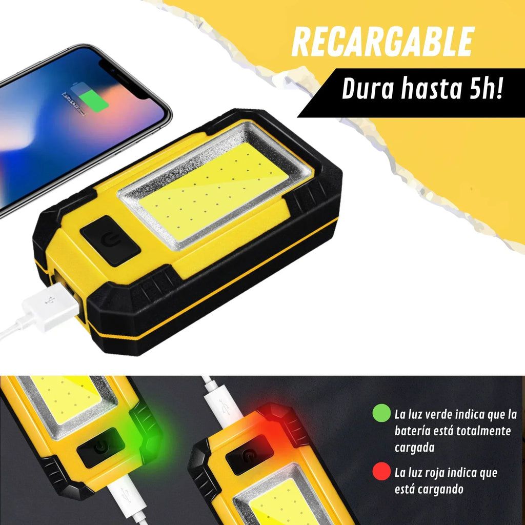 4000mAh COB LED Work Light – Magnetic, Hook & Rechargeable