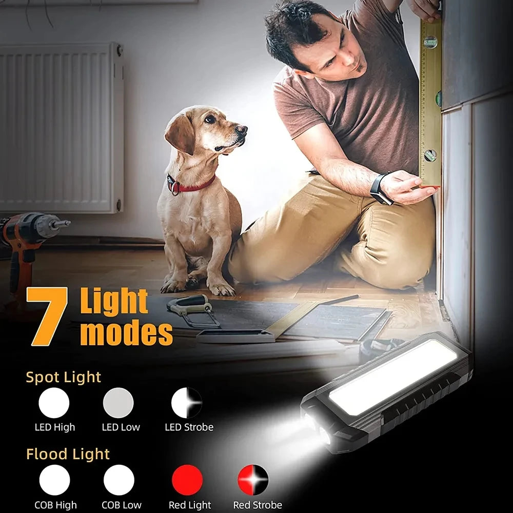 KDULIT Magnetic COB LED Work Light – 1000lm, 4000mAh, IPX6
