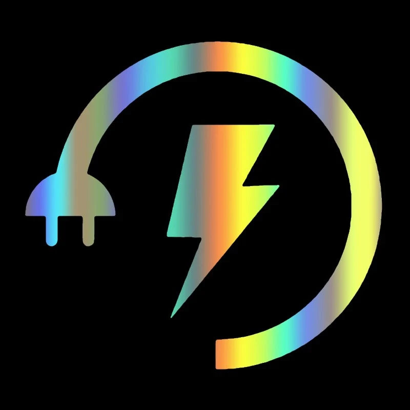 Electric Plug Shape Fashion Car Sticker Bumper Windshield Auto Decal Motorcycle Laptop Waterproof Truck Automobile Vehicles Zpaxo Multicolor