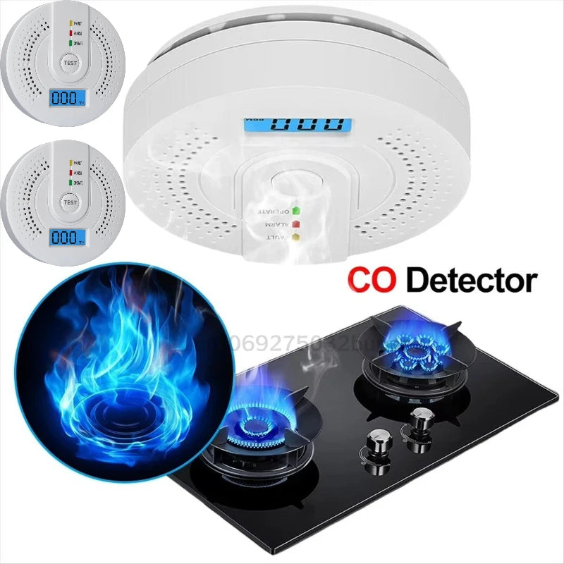 Independent CO Alarm Sensor Carbon Monoxide Alarm Detector High Sensitive Warning LED Display CO Alarm Battery Powered Zpaxo