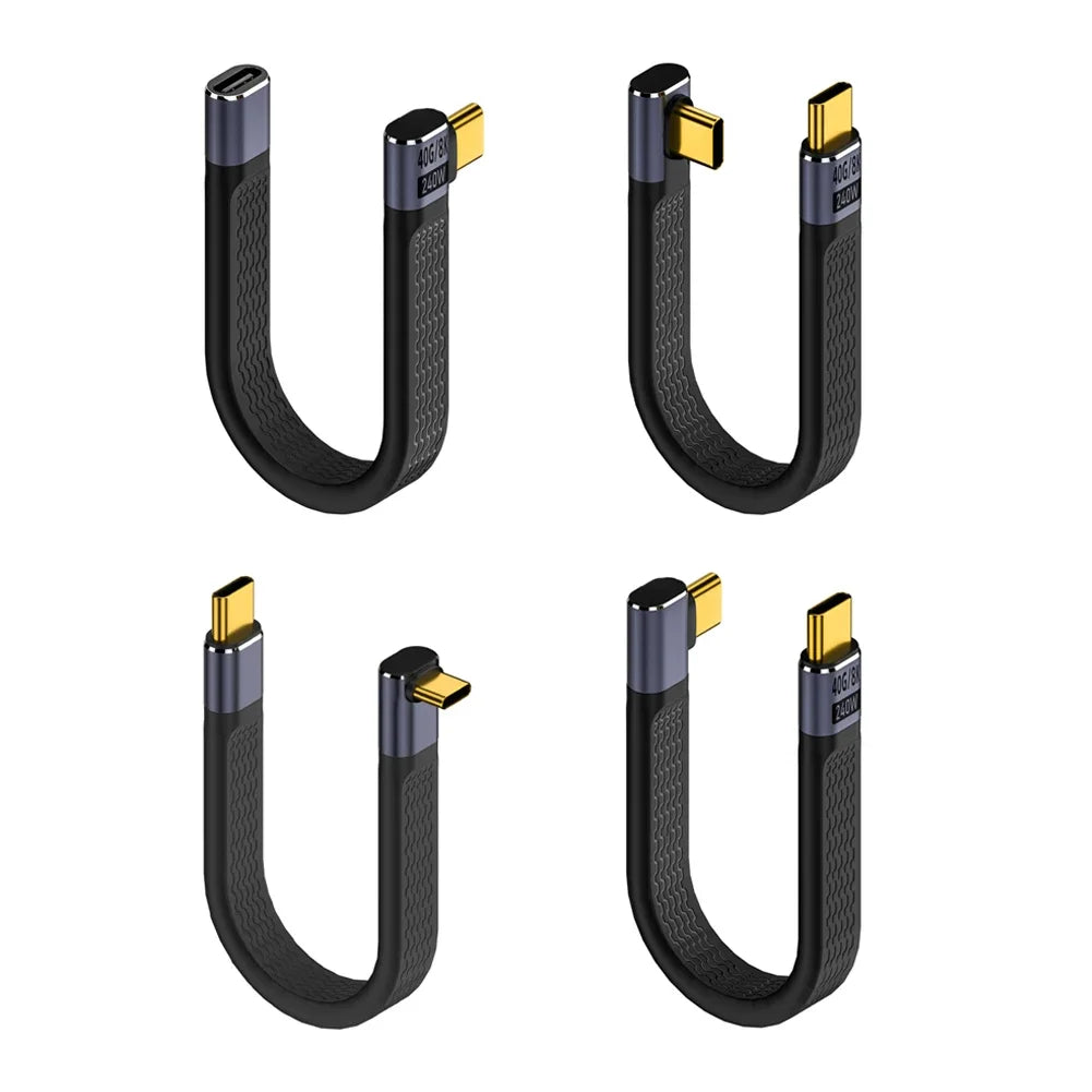 USB4 90° Elbow Type-C Cable – 240W, 40Gbps, Thunderbolt 4