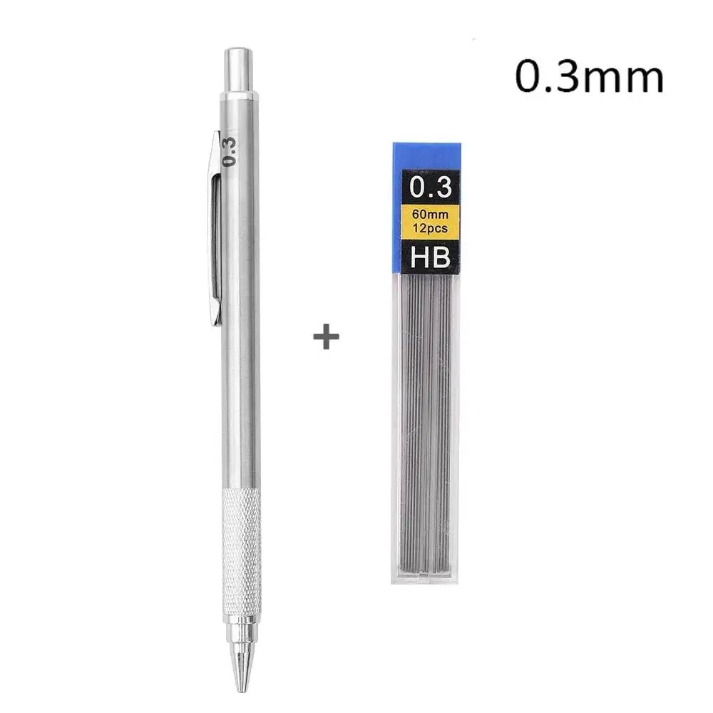 0 3 5 7 9 1 Metal Mechanical Pencil 2B HB Lead Art Sketch Drawing Zpaxo 1Pc 0.3mm Pencil