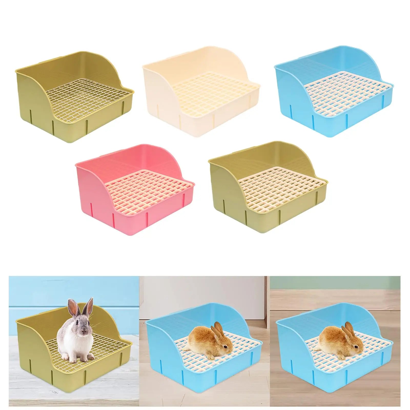 Rabbit Litter Box Durable Small Animals Litter Tray Corner Toilet Box for Ferrets Guinea Pigs Hamster Rats Cage Accessories Zpaxo