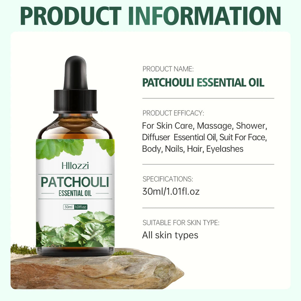 100ml/60ml/30ml Patchouli Essential Oil Hydrating Moisturizing Skin Care Skin Care Body Care Fragrance Perfume Essential Oil Zpaxo