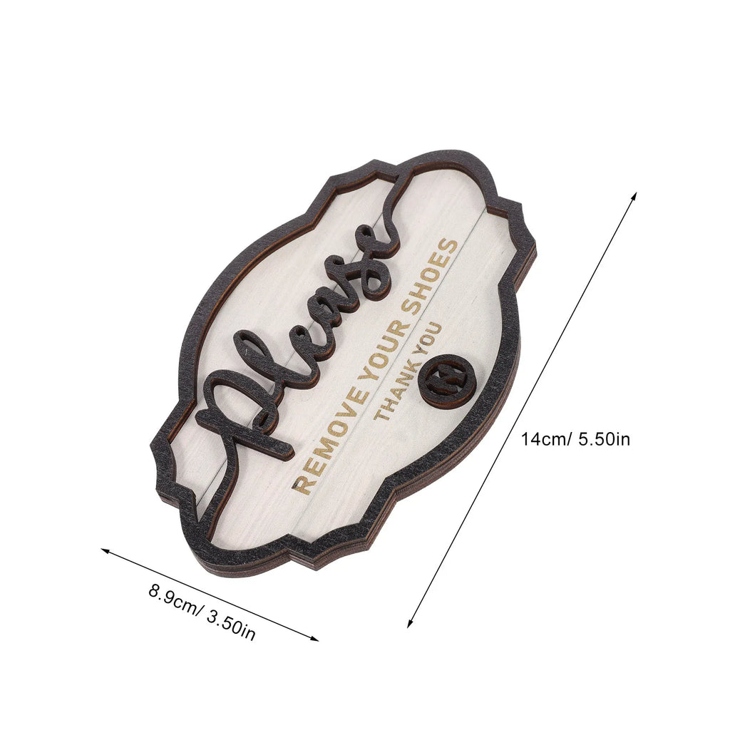 Rustic Shoes Off Sign Wooden Plaque Front Door Decor Please Remove