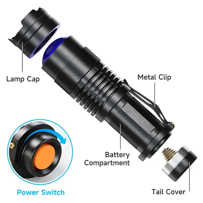 UV LED Blacklight Flashlight 395nm – Pet Stain & Scorpion Detector UV Blacklight Flashlight Zpaxo