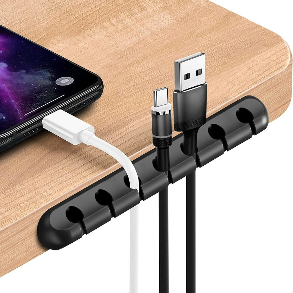 Cable Cord Wire Organizer Silicone USB Winder Management Clips Self Zpaxo