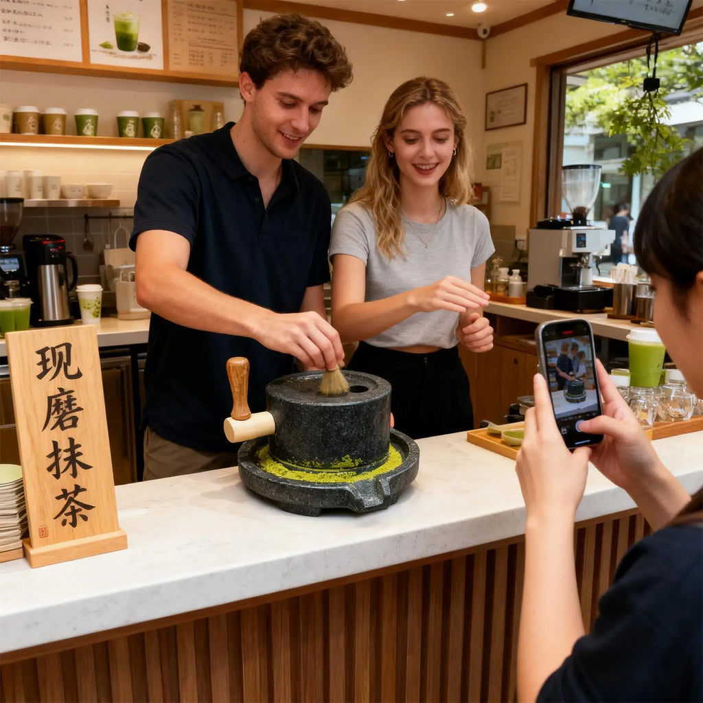Small Matcha Stone Mill Manual Tea Grains Grinder Green Hand Pepper